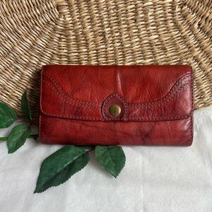 FRYE Brown Leather Logo Women's Wallet